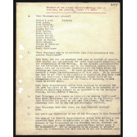 Minutes of Annual District Meeting, Auckland, to Secretaries