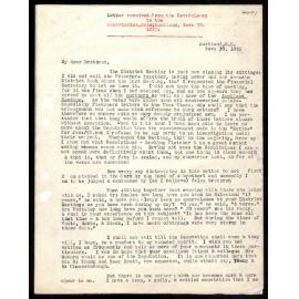 Letter to Secretaries from Rev. W. Lawry