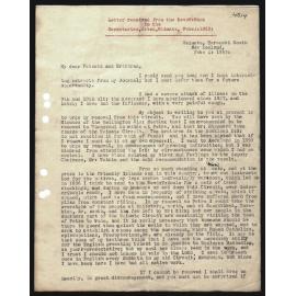 Letter to Secretaries from Rev. W. Woon