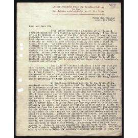 Letter to Rev. G. Osborne from Rev. G. Buttle