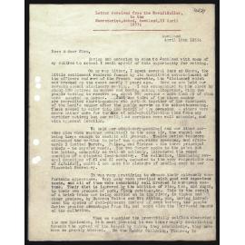 Letter to Secretaries from Rev. J. Buller