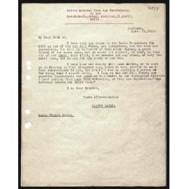 Letter to Rev. E. Hoole from Rev. W. Lawry