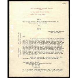 Copy of letter to Rev. Walter Lawry from Sir George Grey