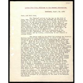 Letter to General Secretaries from Thos Williams