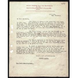 Letter to Secretaries from Rev. W. Lawry