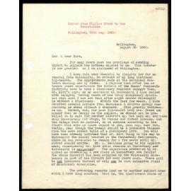 Letter to Secretaries from Charles Creed