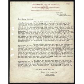 Letter to Rev. Dr. Beecham from Rev. N. Young