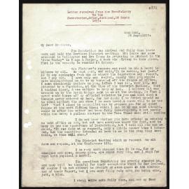 Letter to Secretaries from Rev. W. Lawry
