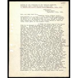 Letter to Committee of Wesleyan Missions, London, from C. Knight