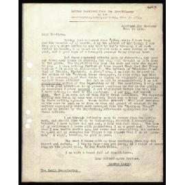 Letter to Secretaries from Rev. W. Lawry