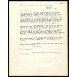 Letter to Rev. Geo Osborn from Walter Lawry