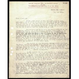 Letter to Rev. E. Hoole from Rev. J. Whiteley