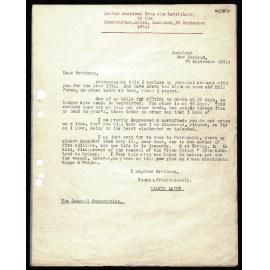 Letter to Rev. E. Hoole from Rev. Wm. Kirk
