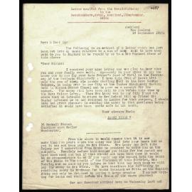 Letter to Rev. G. Osborne from Rev. J. Whiteley
