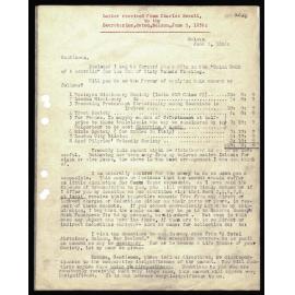 Letter to Secretaries from Charles Sewell