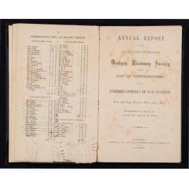 Annual Report of the Auckland Auxiliary Wesleyan Missionary Society with a List of Contributions in the Northern District of New Zealand for the Year Ending December 31, 1872 