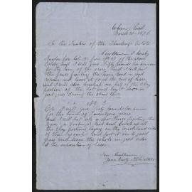 Three Kings Native Institution – Three Kings Letter from I.R. Walters to Trustees of Three Kings Estate 