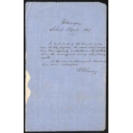 Hokianga Circuit – Hokianga School Report by Rev. Henry H. Lawry