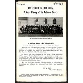 The Church in our Midst - A Short History of the Ballance Church