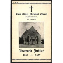 Cuba Street Methodist Church - Palmerston North, New Zealand - Diamond Jubilee - 1893-1953
