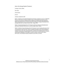 MS-392 – Rev. George Raphael Thompson