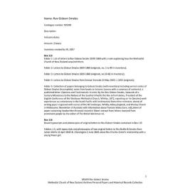 MS-399 – Rev. Gideon Smales
