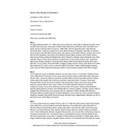 MS-537 – Rev. Wesley A. Chambers [Deaconess Files]