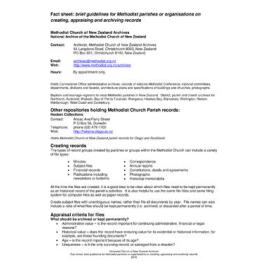 Brief Guidelines for Methodist Parishes or Organisations on Creating, Appraising, and Archiving Records