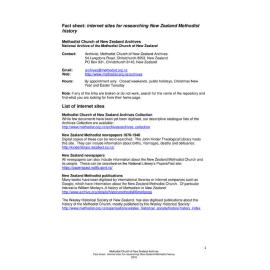 Internet Sites for Researching New Zealand Methodist History