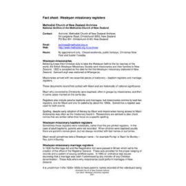 Wesleyan Missionary Registers