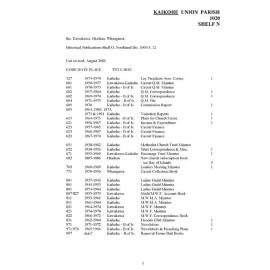 AKL1020 - Kaikohe Union Parish