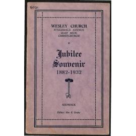 Wesley Church Fitzgerald Avenue (East Belt) Christchurch - Jubilee Souvenir 1882-1932