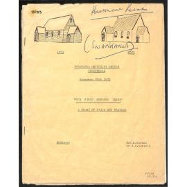 Swannanoa Methodist Church Centennial - November 25th 1973 - The First Hundred Years - A Story of Faith and Venture