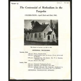The Centennial of Methodism in the Tuapeka - Celebrations, April 22nd and 23rd, 1961
