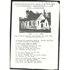 Commemorating 125 Years of Methodist Worship in the Tuapeka - 1861-1986