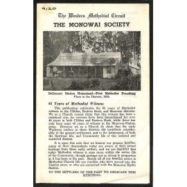 The Western Methodist Circuit - The Monowai Society - 65 Years of Methodist Witness