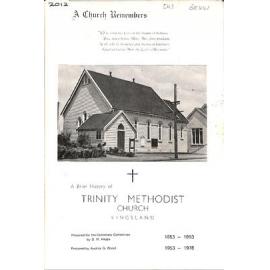 A Church Remembers - A Brief History of Trinity Methodist Church, Kingsland - 1853-1978