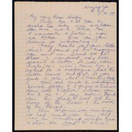 Letter Addressed to Hobby [Sister Hobbs] from Atawhai [Sister Wilcox]