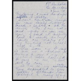 Letter Addressed to Hobby [Sister Hobbs] from Atawhai [Sister Wilcox]