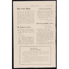 Pages from a NZ Methodist Publication [The Lotu, May 7th, 1929] Featuring Sister Irene Hobbs
