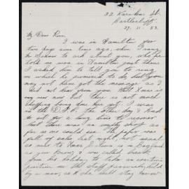 Letter Addressed to Rene from Letitia Martin