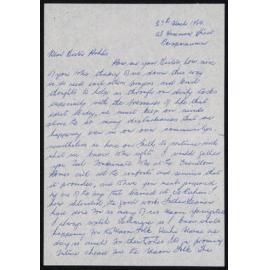 Letter Addressed to Sister Hobbs from Nora Bobby [Pidduck]