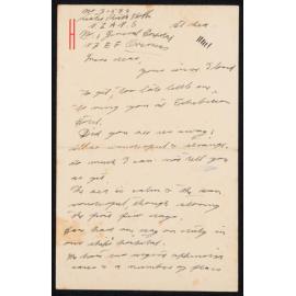 Letter Addressed to Irene from [Her Sister] Ruth Hobbs [While Stationed Overseas During WW2]