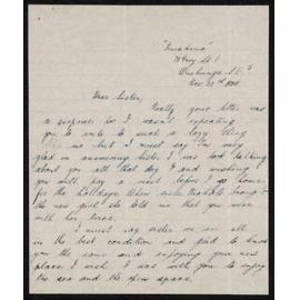 Letter Addressed to Sister [Hobbs] from Kate Mateparae