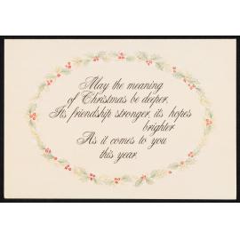 Christmas Card Addressed to Airini Hobbs from Mrs. Huro 