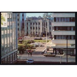Postcard with Photograph of Hamilton Post Office and Garden Place Addressed to Sister Hobbs from Tuss [Daughter of Īnia Te Wīata]
