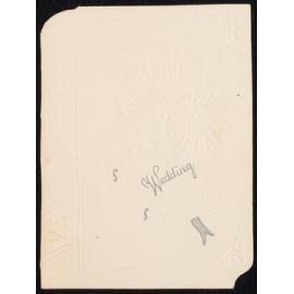 Wedding Card Describing the Marriage of Edith Jane Thompson Walton to Ralph Grey Porter on 16th August 1922