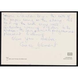 Birthday Card Addressed to Airini from Grace Clement