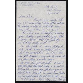 Letter Addressed to Rene [Sister Hobbs] from Ngaire [Her Half-Sister and Mother of Ngaire Ann]