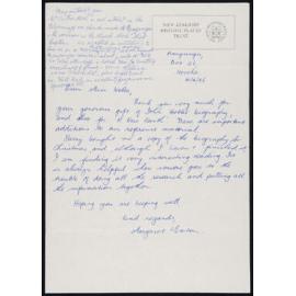 Letter Addressed to Miss Hobbs from Margaret Exton [Historic Places Trust]